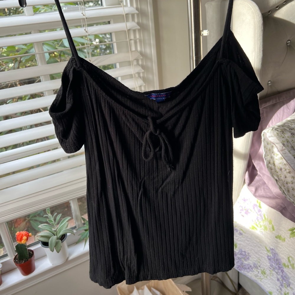 Black off the shoulder top